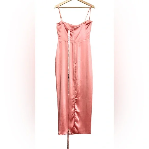 NWT House of CB Costanza Satin Maxi Dress light Peach Pink Size M -  www.rajagirimanappuram.com